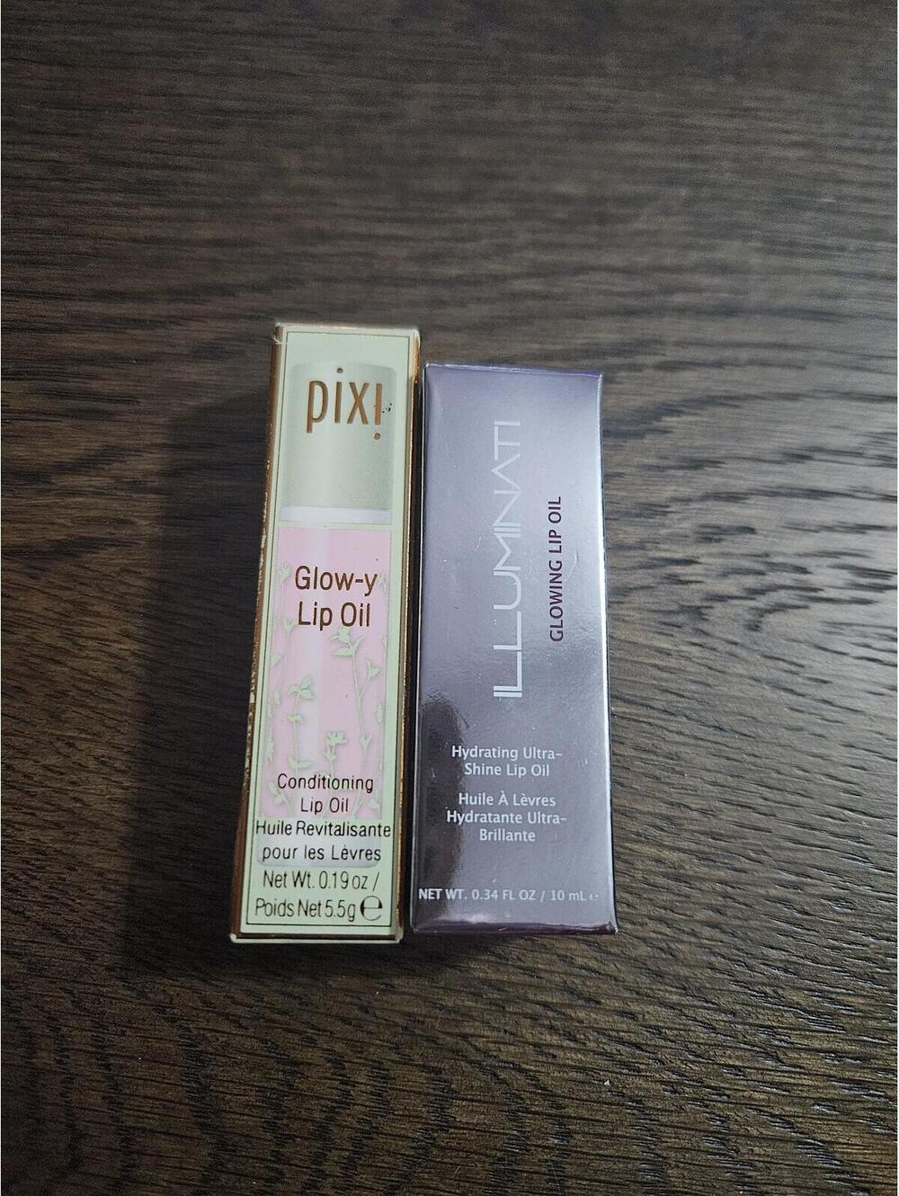 Pixi Glow-y Lip Oil and Luminna Hydrating Ultra-Shine Lip Oil (jam) Duo